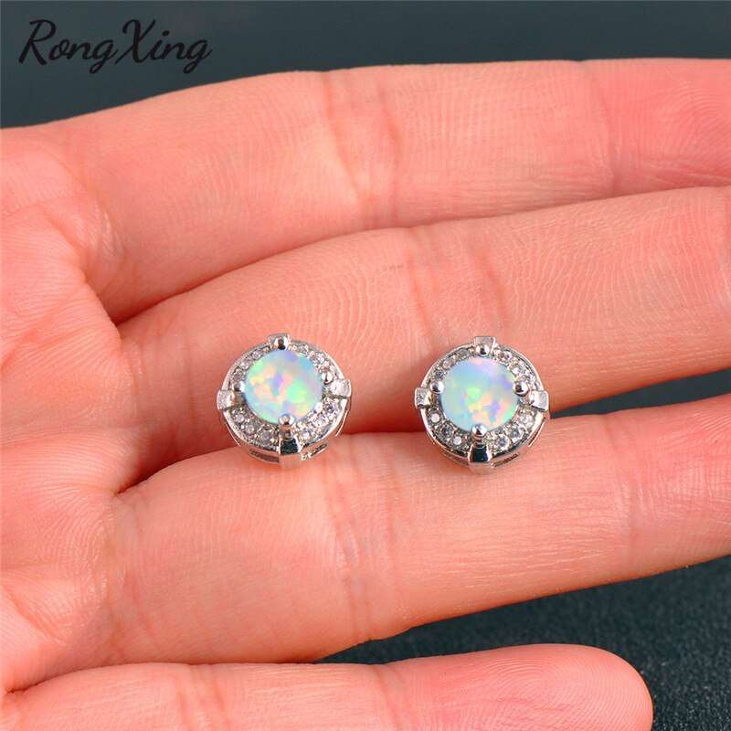 Fire Opal 925 Sterling Silver Stud Earrings - curative-crystals