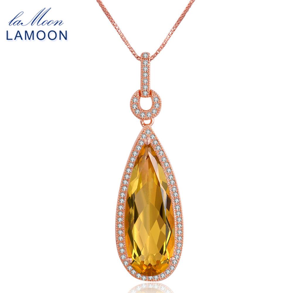 Natural TearDrop Citrine Pendant 925 Sterling Silver Necklace - curative-crystals